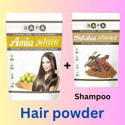 BAPA Shikakai Amla Hair shampoo Powder Herbal Hai (KF) Thick & Long(200 g)