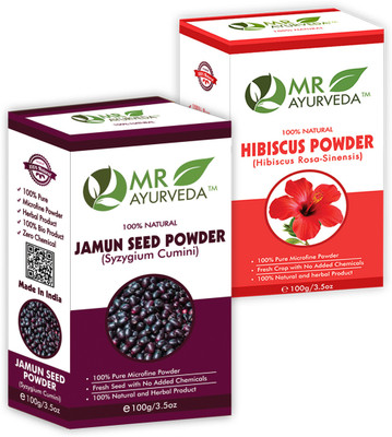 MR Ayurveda Jamun Seed Powder & Hibiscus Powder - Set of 2(200 g)