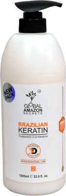 Global Amazon Secrets Brazilian Keratin Treatment For Hair Straightening upto 6 months(1000 ml)