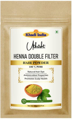 Utkrisht Khadi Double Filter Henna Herbal Mehendi for Natural Hair Color, Scalp Care(100 g)