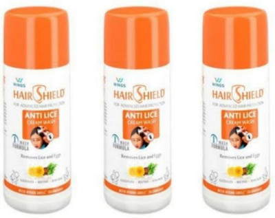 hairshield HAIR CARE REMOVE EGGS ONE WASH LICE KILLER Pack of 3 PC(90 ml)
