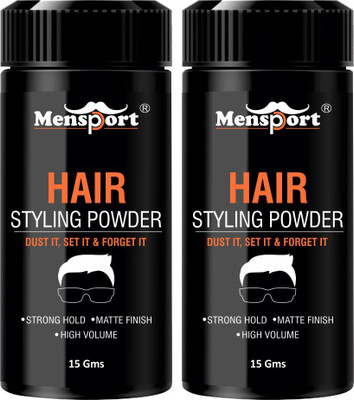 Mensport Hair Volumizing Powder Matte Finish 24hrs Hold Hair Pack of 2 of 15Gm (30 Gms) Hair Powder(30 g)