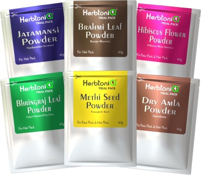 HerbtoniQ Hair Growth Mask Powders Jatamansi Brahmi Hibiscus Bhringraj Fenugreek Amla(240 g)