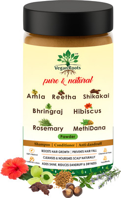 VEGAN ROOTS Natural Shampoo With Amla Reetha Shikakai Bhringraj Hibiscus Meth idana Rosemary(150 g)