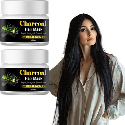 ONEAL Hair Repair Solution – Pack of 2 Charcoal Hair Mask Jars(200 g)