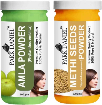 PARK DANIEL Pure & Natural Amla Powder & Methi Powder Combo Pack of 2 Bottles of 100 gm (200 gm )(200 g)
