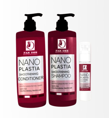 PAK DEE PROFESSIONAL Pakdee Professional Nanoplastia Hair Care | Shampoo, Conditioner & Serum Set(1100 ml)