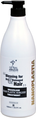 Global Amazon Secrets Nanoplastia Treatment | Frizz-Free Shiny & Straight Hairs upto 6 months(1000 ml)
