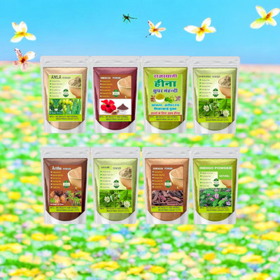 Beautoherb Combo Amla,Reetha,Shikakai,Bhringraj,Hibiscus,Brahmi,Indigo,Henna Smoothing(399 g)