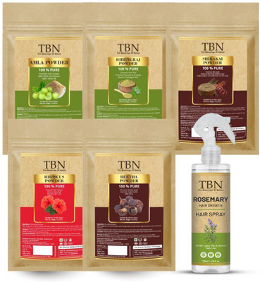 TBN Amla, Bhringraj, Shikakai, Reetha, Hibiscus Powder & Rosemary Water Spray(600 g)