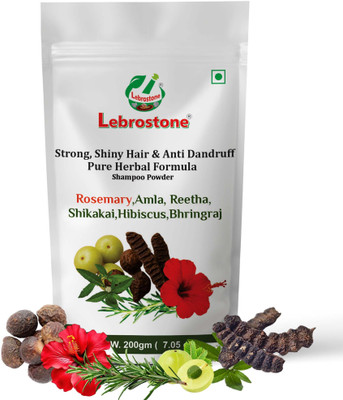 Lebrostone Dry Shampoo Powder | Herbal for Strong, Shiny, Anti Dandruff & Hair Growth(200 g)