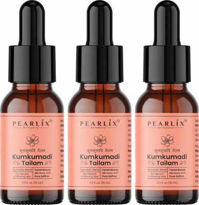 PEARLiX Kumkumadi Tailam Pure Pack Of 3 | For Calming Body, Stress Relieve & Anxiety(30 ml)