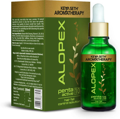 KEYA SETH AROMATHERAPY Alopex Penta Active10,Hair Growth Serum,Clinically Proven,Red Ginseng & Rosemary(30 ml)