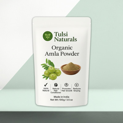 Tulsi Naturals Pure Amla Powder for Hair Growth, Skin Brightening & Face Pack Indian Gooseberry(100 g)