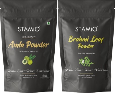 STAMIO Brahmi and Amla Powder 500 gm Combo Pack for Hair Care Mask, DIY(500 g)