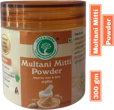cuts n fresh Pure & Natural Multani Mitti Powder |Fuller's Earth Clay(300 g)