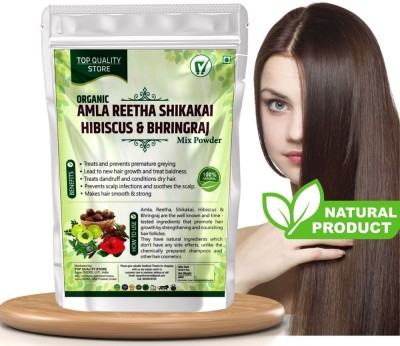 Top Quality Store Organic Amla Reetha Shikakai Hibiscus and Bhringraj Powder For Hair Care(100 g)