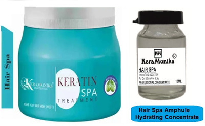 Keramoniks Professional Hair SPA kit {Pack of 2} Hair SPA 500ml+Concentrate (Amphule) 10ML(500 ml)