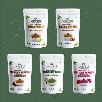 VAMIRA Amla, Reetha, Shikakai, Bhringraj, Hibiscus | Combo of 100 Gram each (500 Gram)(500 g)