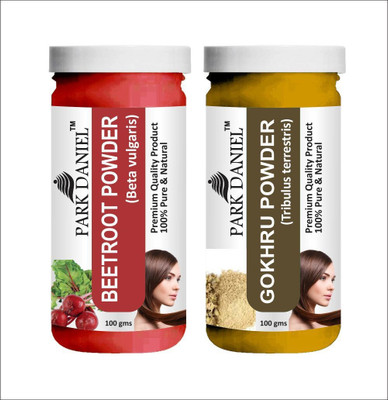 PARK DANIEL Natural Beetroot Powder & Gokhru Powder Combo Pack of 2 Jars of 100 gms(200 gms)(200 g)