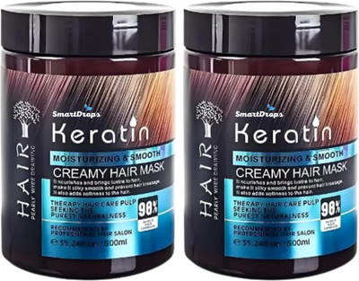smartdrops Keratin Hair Mask for Moisturizing & Smooth Hair, (Pack of 2)(1000 g)