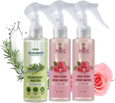 UNBOX Rosemary Water spray| Rose water toner |skincare |Hair growth, men & women(100 ml)