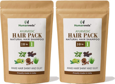 Humanveda Natural Hair Shampoo Powder, Dandruff Control & Hair Growth, 10 Herbs in 1 Pack(200 g)