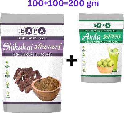 BAPA Shikakai - Amla Hair Boost Powder Shampoo Hai (UF) Natural(200 g)