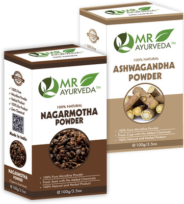 MR Ayurveda Nagarmotha Powder and Ashwagandha Powder - Set of 2(200 g)