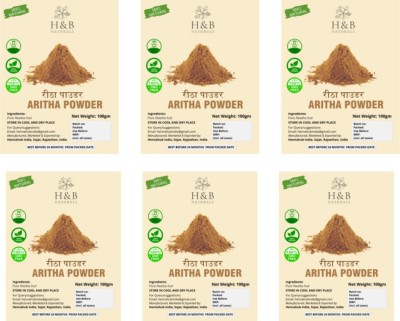 H&B NATURALS Herbal Reetha Powder For Hair Treatment, hair growth and conditioning, 600gm(600 g)