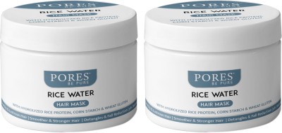 PORES BE PURE Rice Water Hair Mask For Healthy & Lustrous Hair Pack of 2(400 g)