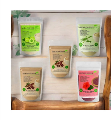 Beautoherb Amla reetha Shikakai Hibiscus Bhringraj Powder Best quality(248 g)