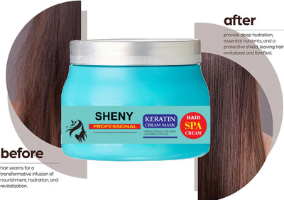 Sheny Spa Cream for Dry & Damaged Hair with Moisture Lock Formulation 500ML(500 ml)