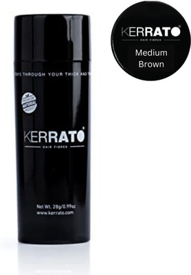 KERRATO HAIR FIBRES Hair Fibres for Thinning Hair(MEDIUM-BROWN) 28g Natural Hair Thickener(28 g)