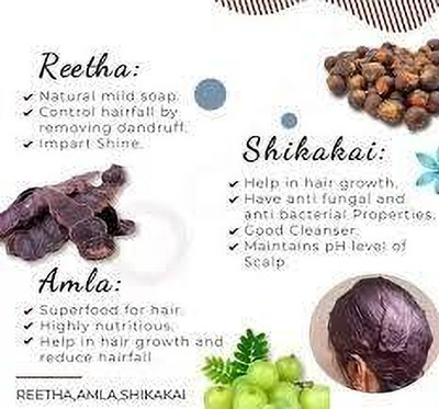 QWGPT Reetha, Amla, Shikakai (Raw Herb) Natural Form Combo Pack (600 Grams)(150 g)