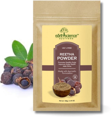 Earth Science Ayurveda Reetha Powder (Aritha/Soapnut) || For Scalp | Dandruff | Shiny & Bouncy Hair ||(100 g)