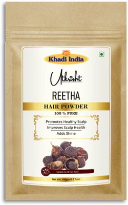 Utkrisht Khadi Natural Reetha Hair Powder for Hair Growth, Dandruff & Deep Cleansing(100 g)