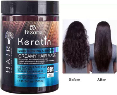 FEZONA Keratin Hair conditioner Moisturizing Smooth Non Steaming Creamy Hair Mask(1000 ml)