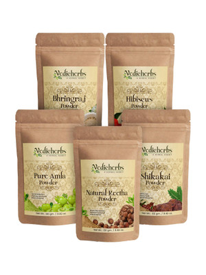 Vedicherbs Amla, Reetha, Shikakai, Bhringraj & Hibiscus Powder - Hair Pack Combo Pack(400 g)