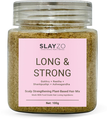 Slayzo Long & Strong Plant Based Hair Powder Mix For Scalp Nourishment & Hair Growth(100 g)