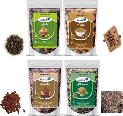 Licerool Amla Reetha Shikakai Bhringraj Raw shine(400 g)