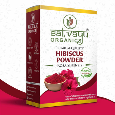 SATVAYU ORGANICS Hibiscus Powder for Hair Growth, Face Pack & Skin | Hair Pack, Oil(200 g)
