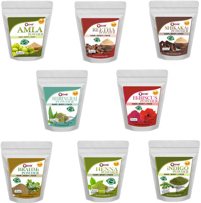 OEHB 6 IN 1 Combo Amla,Hibiscus,Reetha,Indigo,Shikakai,Brahmi,Bhringraj and Henna Powder (Each 50gm)(300 g)