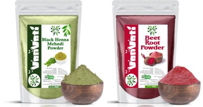 Vanvati Black Mehndi & Beet Root Powder For Face, HairGrowth Scalp Care 50gm each(100 g)