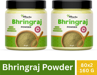 The 99 Herbs Company Bhringraj Powder 80g (Pack of 2) – Natural Hair Growth Remedy(80 g)