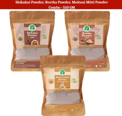 cuts n fresh Ayurvedic Beauty Care Combo – Shikakai Multani Mitti Reetha(510 g)
