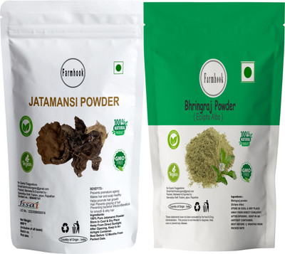 Farmhook Pure & Natural Bhringraj & Jatamansi Powder- For Skin & Hair Combo Pack(100 g)