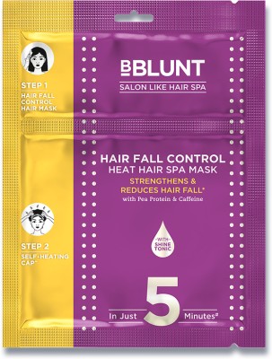 BBlunt Hair Fall Control Heat Hair Spa Mask-Pea Protein & Caffeine| Salon-Like Hair Spa(70 g)