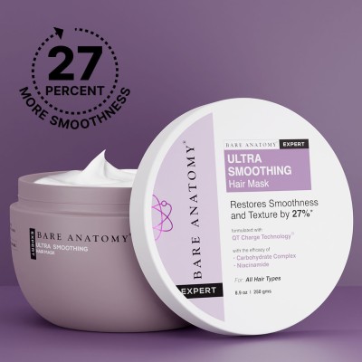 BARE ANATOMY Ultra Smoothing Hair Mask | Smoothens Hair | For Dry & Frizzy Hair(250 g)