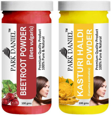 PARK DANIEL Natural Beetroot Powder & Kasturi Haldi Powder Combo Pack of 2 Jars of 100 gms(200 gms)(200 g)